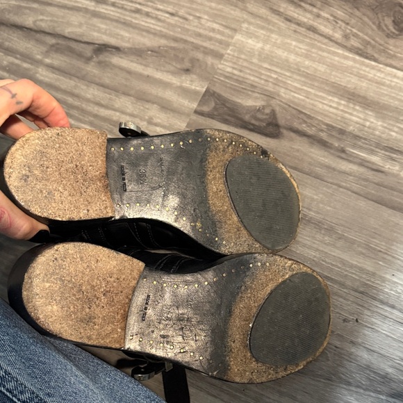 Balenciaga Ceinture Ankle Boots size 35.5 black leather cutout Straps - Picture 6 of 8